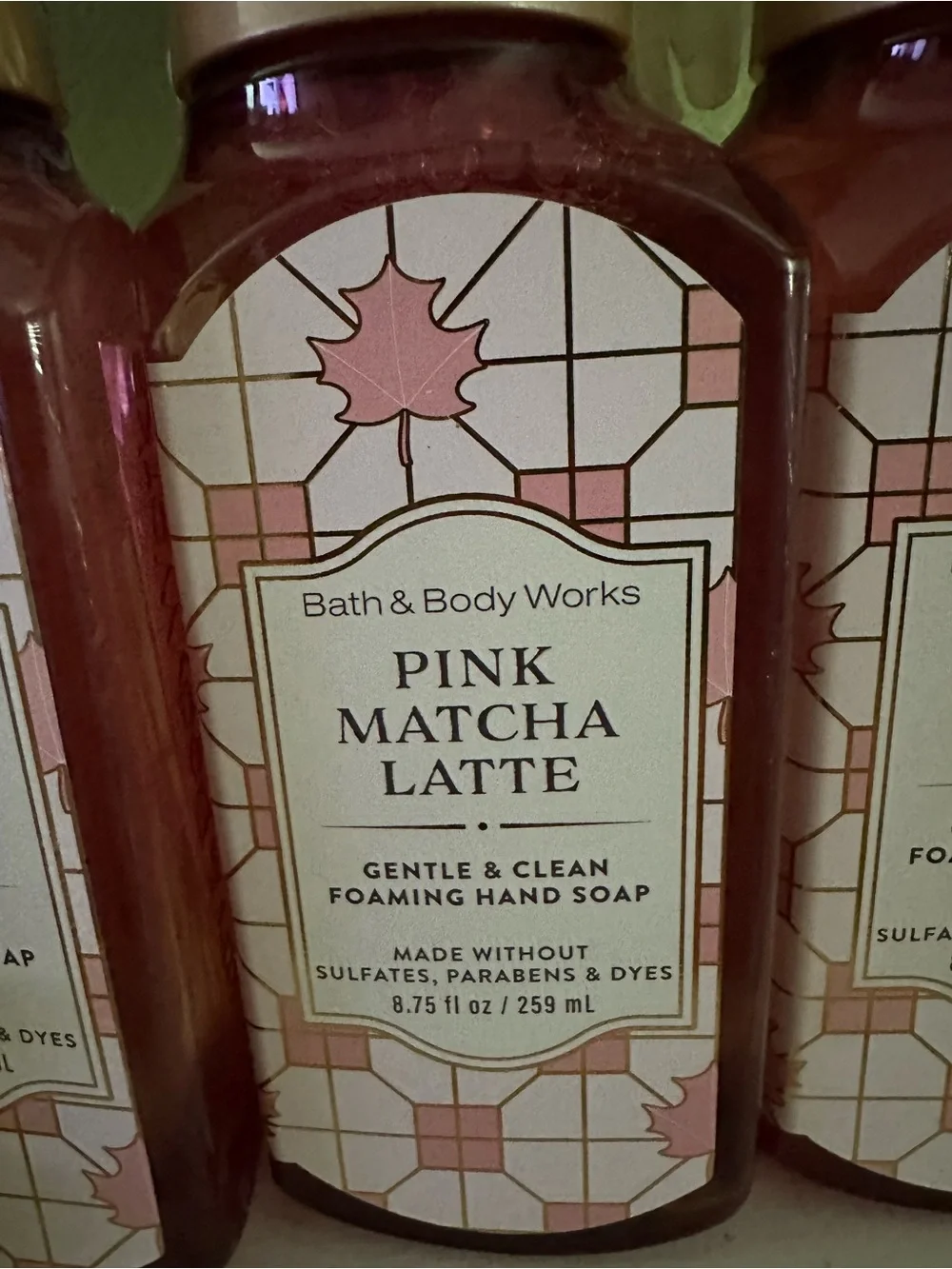 Bath & Body Works Pink Matcha Latte Gentle & Clean Foaming Hand Soap (3) PC Set